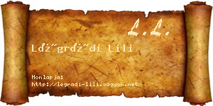 Légrádi Lili névjegykártya
