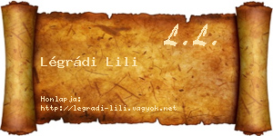 Légrádi Lili névjegykártya